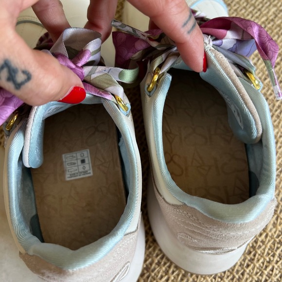 Saysh White Leather Sneakers Comfort Athletic Shoes Size 8 - Picture 6 of 9